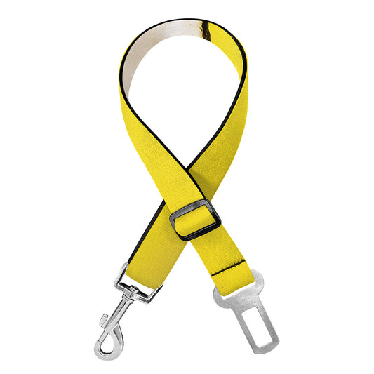 Yellow Coconut Pattern Print Dog Seat Belt