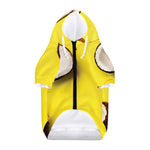 Yellow Coconut Pattern Print Dog Zip Up Hoodie