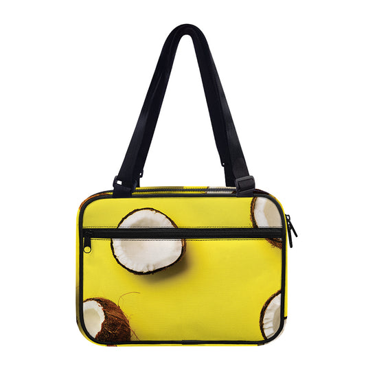 Yellow Coconut Pattern Print Double Strap Bible Bag