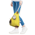 Yellow Coconut Pattern Print Drawstring Bag