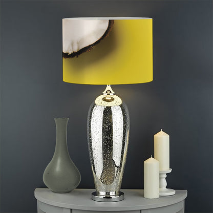 Yellow Coconut Pattern Print Drum Lamp Shade