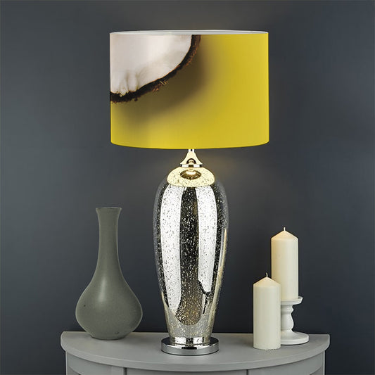 Yellow Coconut Pattern Print Drum Lamp Shade