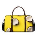 Yellow Coconut Pattern Print Duffel Bag