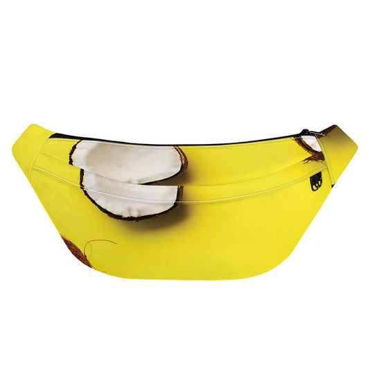 Yellow Coconut Pattern Print Fanny Pack