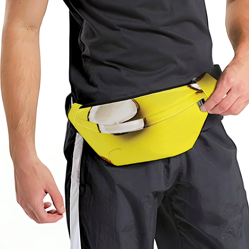 Yellow Coconut Pattern Print Fanny Pack