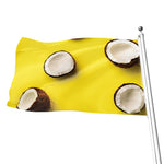 Yellow Coconut Pattern Print Flag