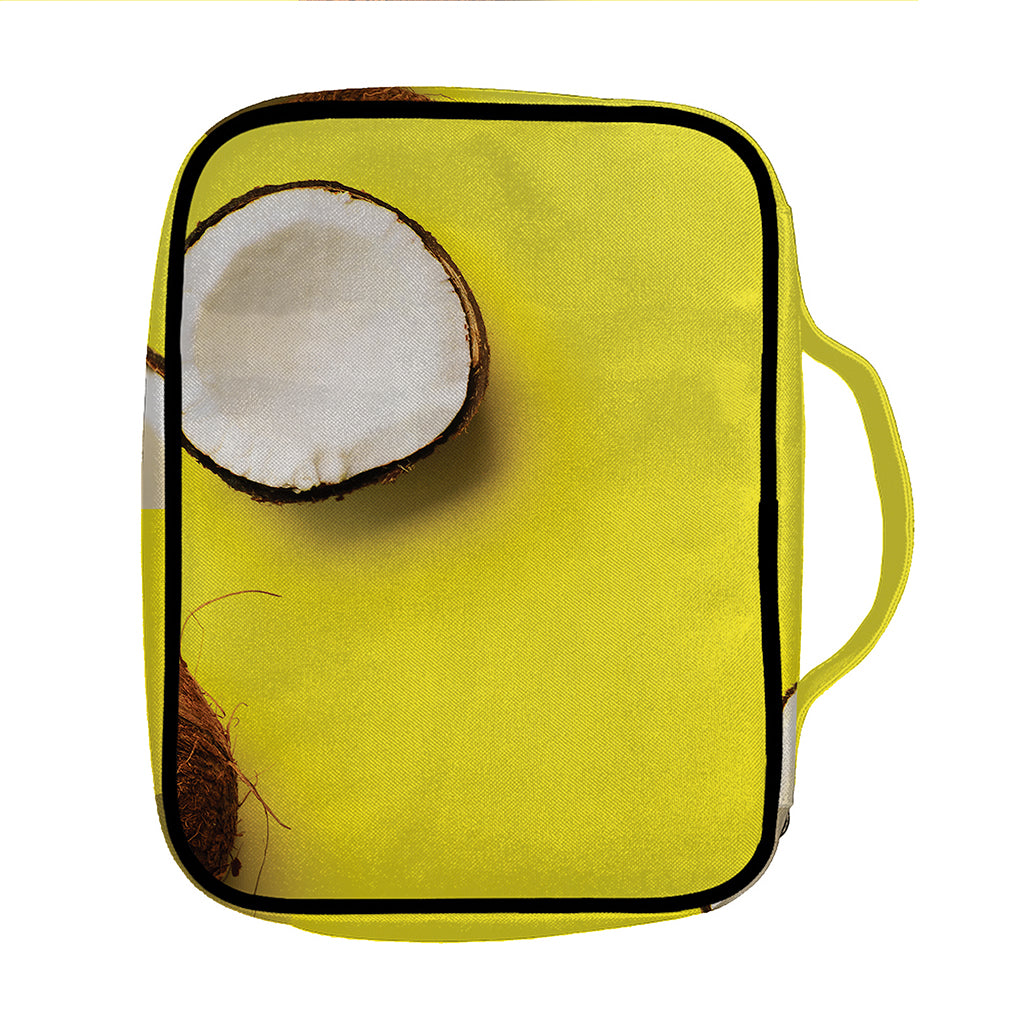Yellow Coconut Pattern Print Front Pocket Bible Bag