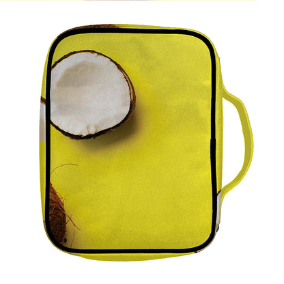 Yellow Coconut Pattern Print Front Pocket Bible Bag