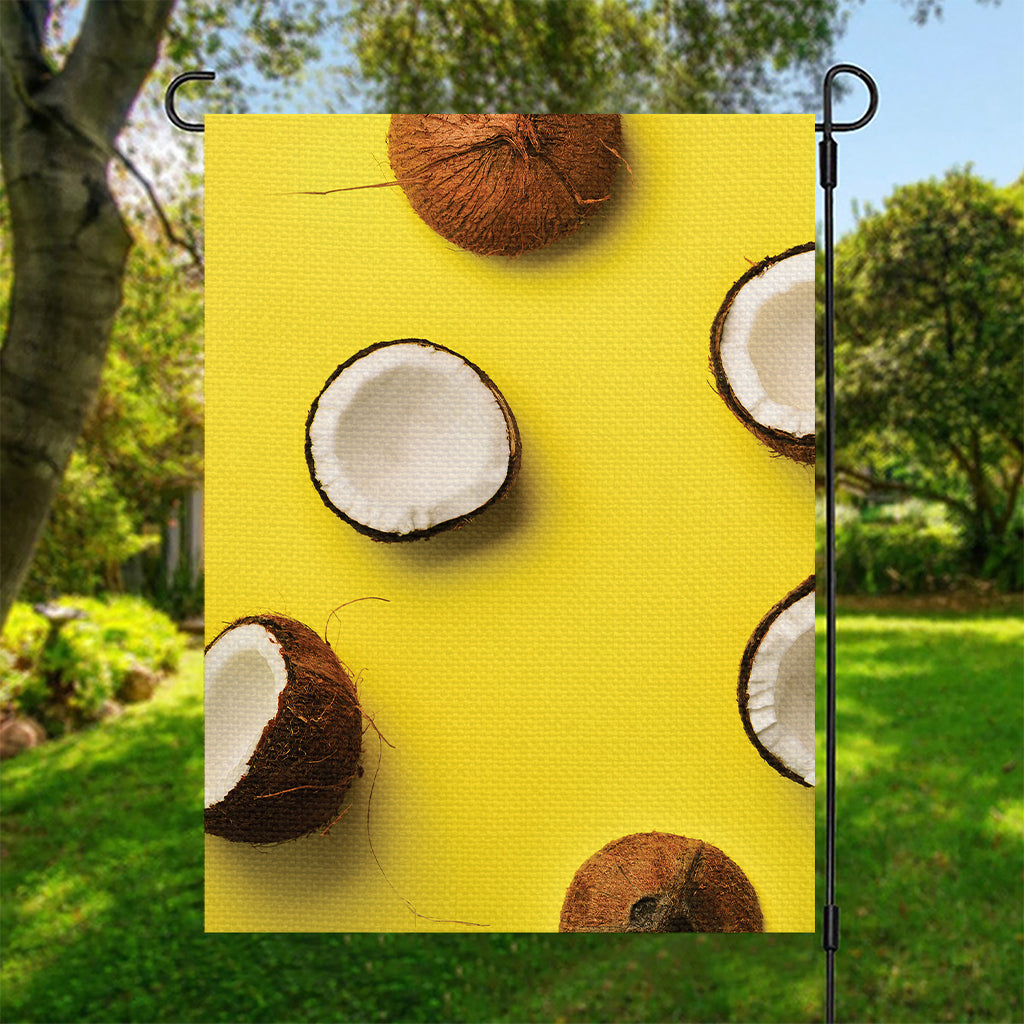 Yellow Coconut Pattern Print Garden Flag