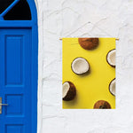 Yellow Coconut Pattern Print Garden Flag