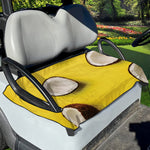 Yellow Coconut Pattern Print Golf Cart Seat Cover