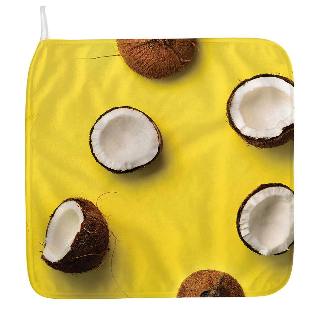 Yellow Coconut Pattern Print Hand Towel