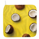 Yellow Coconut Pattern Print Hand Towel