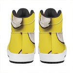 Yellow Coconut Pattern Print High Top Leather Sneakers