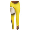 Yellow Coconut Pattern Print High-Waisted Pocket Leggings