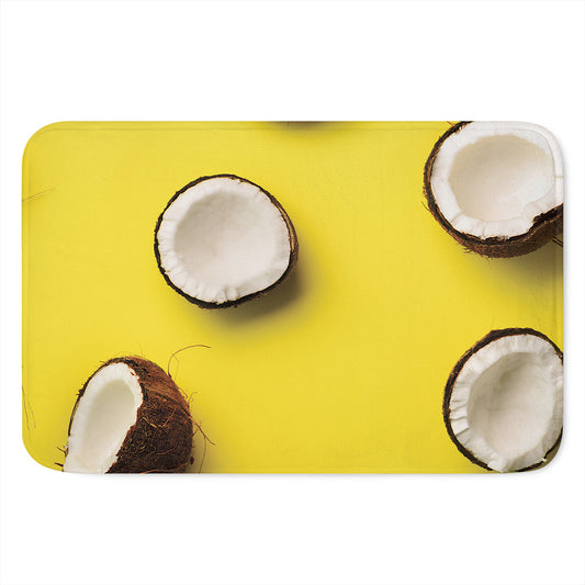 Yellow Coconut Pattern Print Indoor Door Mat