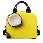 Yellow Coconut Pattern Print Insulated Lunch Bag
