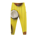 Yellow Coconut Pattern Print Jogger Pants