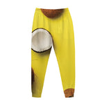 Yellow Coconut Pattern Print Jogger Pants