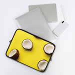 Yellow Coconut Pattern Print Laptop Sleeve