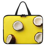 Yellow Coconut Pattern Print Laptop Sleeve With Handle