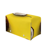 Yellow Coconut Pattern Print Leather Tissue Box Cover