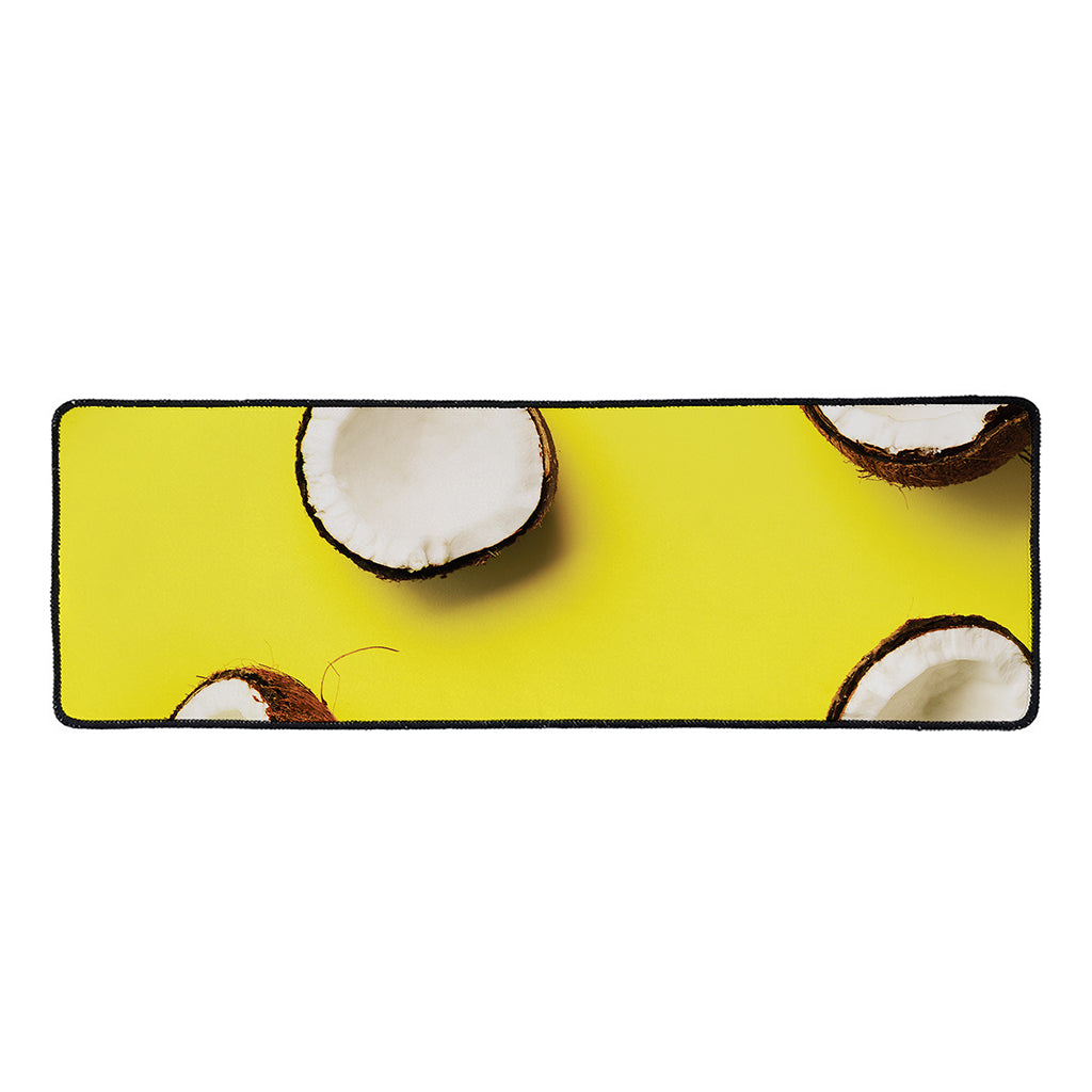 Yellow Coconut Pattern Print Long Kitchen Mat