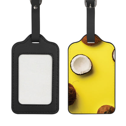 Yellow Coconut Pattern Print Luggage Tag