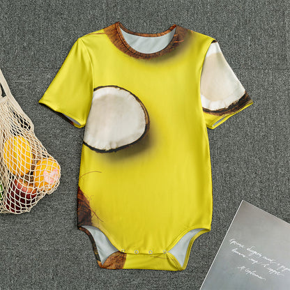 Yellow Coconut Pattern Print Men's Bodysuit