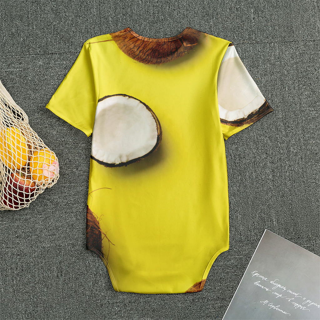 Yellow Coconut Pattern Print Men's Bodysuit