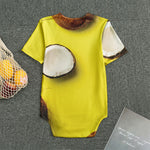 Yellow Coconut Pattern Print Men's Bodysuit