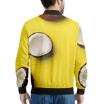 Yellow Coconut Pattern Print Men's Bomber Jacket