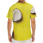 Yellow Coconut Pattern Print Men's Deep V-Neck Shirt