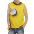 Yellow Coconut Pattern Print Men's Fitness Tank Top