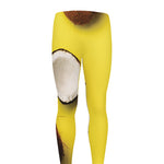 Yellow Coconut Pattern Print Men's leggings