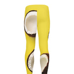 Yellow Coconut Pattern Print Men's leggings