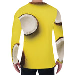 Yellow Coconut Pattern Print Men's Long Sleeve T-Shirt