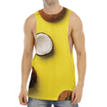 Yellow Coconut Pattern Print Men's Muscle Tank Top