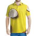 Yellow Coconut Pattern Print Men's Polo Shirt