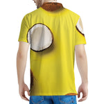 Yellow Coconut Pattern Print Men's Polo Shirt