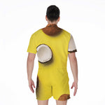 Yellow Coconut Pattern Print Men's Rompers