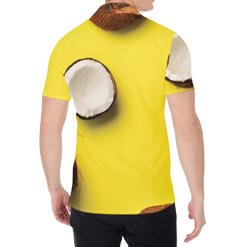Yellow Coconut Pattern Print Men's Shirt