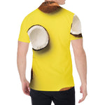 Yellow Coconut Pattern Print Men's Shirt