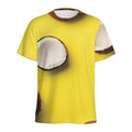 Yellow Coconut Pattern Print Men's Athletic T-Shirt
