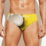 Yellow Coconut Pattern Print Men's Swim Briefs