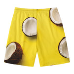 Yellow Coconut Pattern Print Men's Swim Trunks