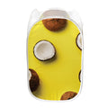 Yellow Coconut Pattern Print Mesh Laundry Hamper
