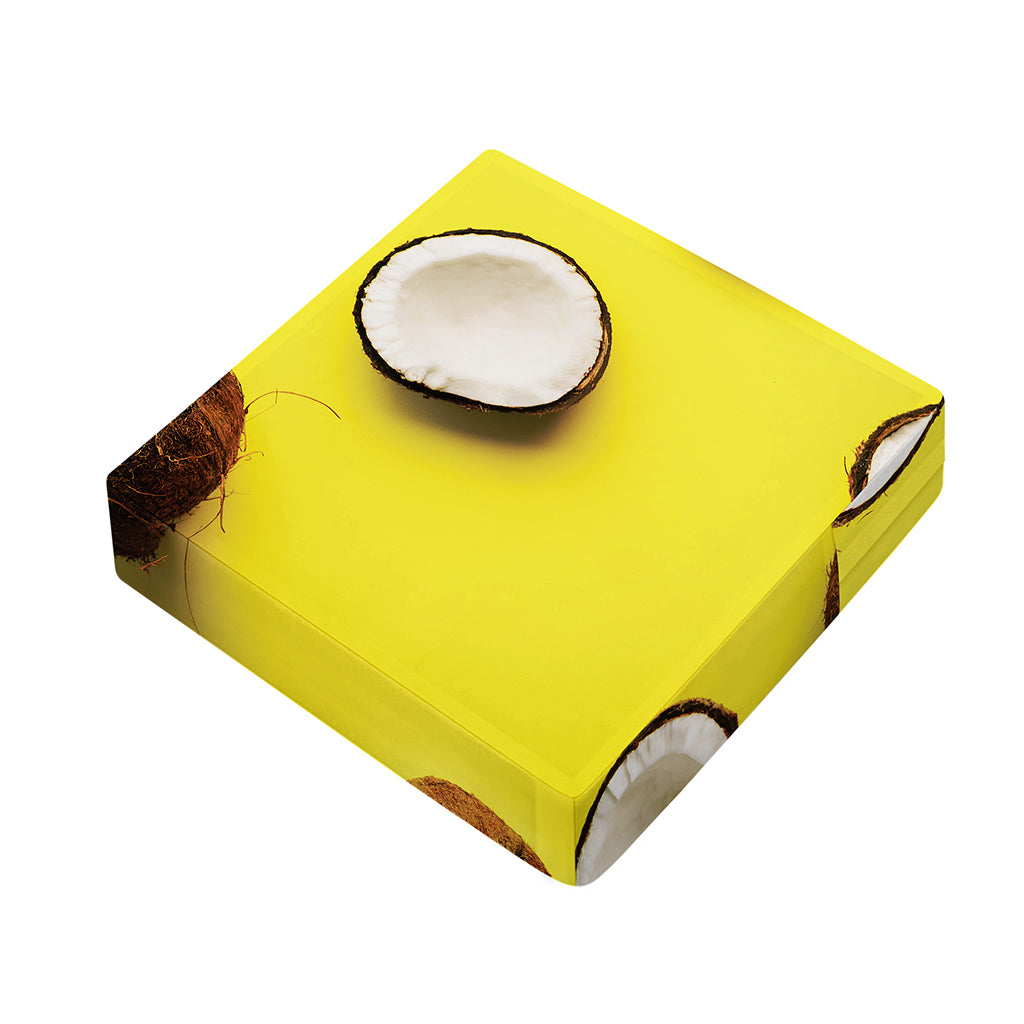 Yellow Coconut Pattern Print Outdoor Seat Cushion Cover
