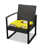 Yellow Coconut Pattern Print Outdoor Seat Cushion Cover