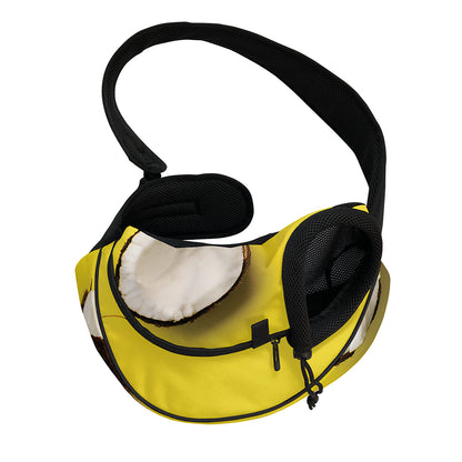 Yellow Coconut Pattern Print Pet Sling Carrier